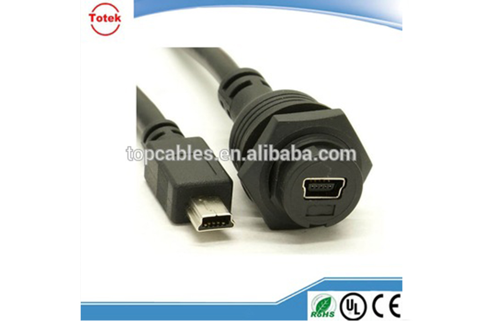 Customized waterproof mini USB male to female cable